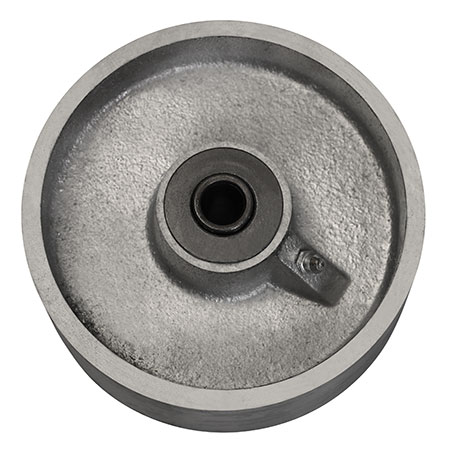 Side view of 5" x 2" cast iron wheel